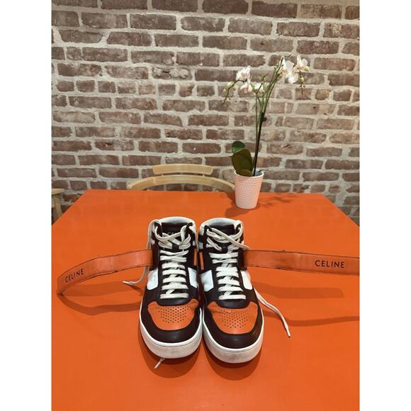 CELINE ORANGE BLACK CT-03 HIGH TOP SNEAKERS, Size EU41 US8.5 - Picture 6 of 8